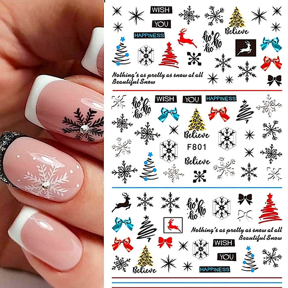 💌 BO/GO$6 Winter Believe Rustic  Nail Stickers